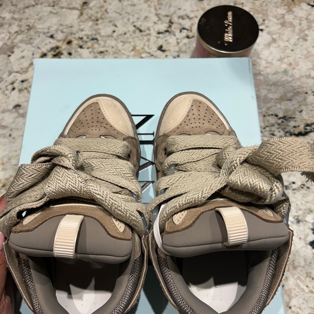 LANVIN Taupe Curb Sneakers
